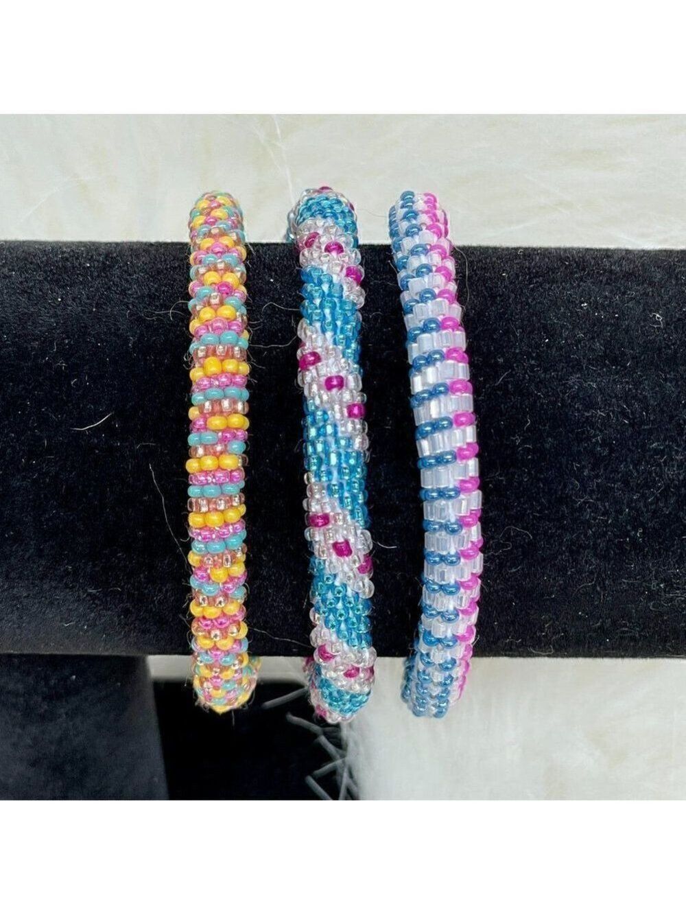 HAND CRAFTED in Nepal Beaded Bracelets (set of 3) #660